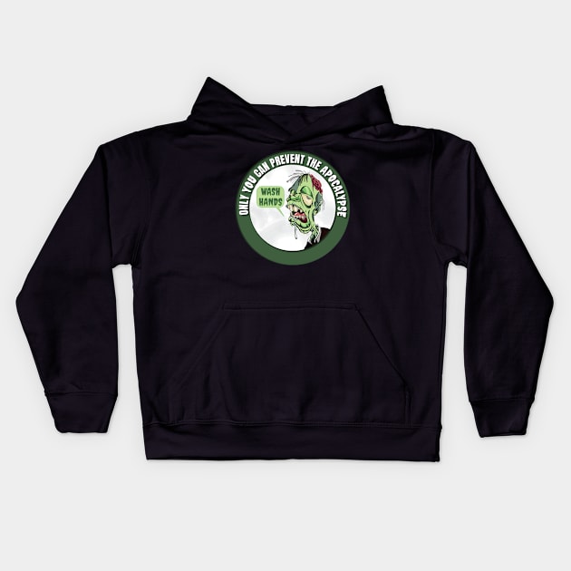 Wash hands - Prevent the apocalypse Kids Hoodie by All About Nerds